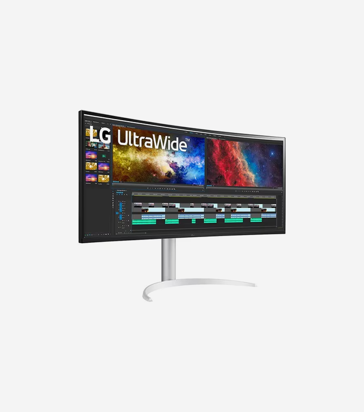 LG Ultrawide 38WP85C-W 38" Class UW-QHD+ Curved Screen LCD Monitor - 21:9 - Silver, White - 37.5" Viewable - In-plane Switching (IPS) Technology - 3840 x 1600 - 1.07 Billion Colors - FreeSync - 300 cd/m² - 5 ms - Speakers - HDMI - DisplayPort